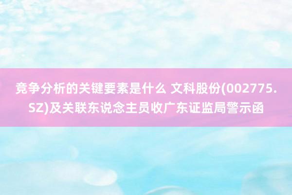 竞争分析的关键要素是什么 文科股份(002775.SZ)及关联东说念主员收广东证监局警示函