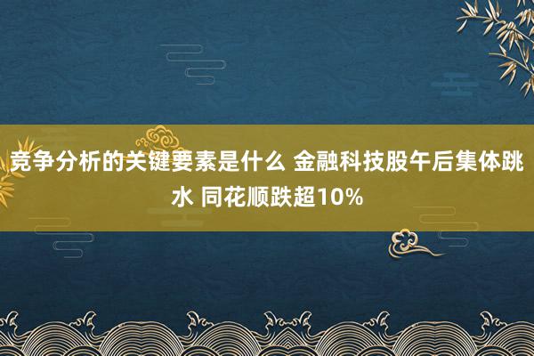 竞争分析的关键要素是什么 金融科技股午后集体跳水 同花顺跌超10%