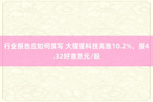 行业报告应如何撰写 大猩猩科技高涨10.2%，报4.32好意思元/股