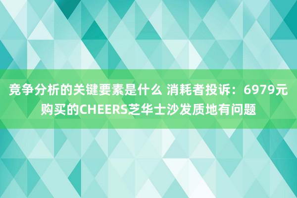 竞争分析的关键要素是什么 消耗者投诉：6979元购买的CHEERS芝华士沙发质地有问题