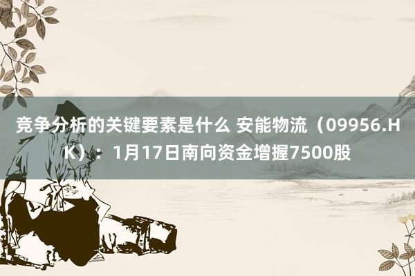 竞争分析的关键要素是什么 安能物流（09956.HK）：1月17日南向资金增握7500股