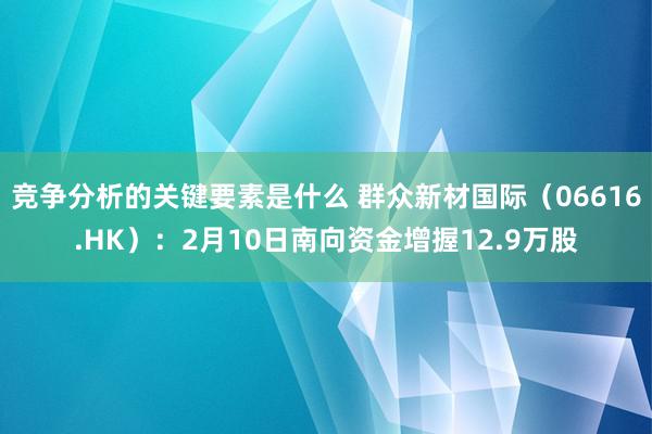 竞争分析的关键要素是什么 群众新材国际（06616.HK）：2月10日南向资金增握12.9万股